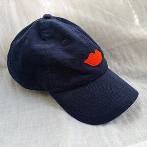 Clare V Navy Corduroy w/ Bright Poppy Embroidered Lips